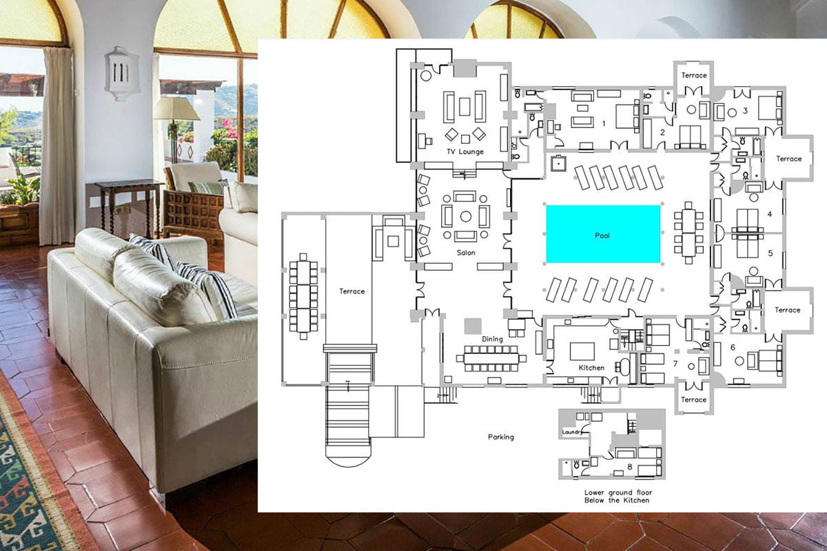 Layout of Private villa to rent in Nerja Spain